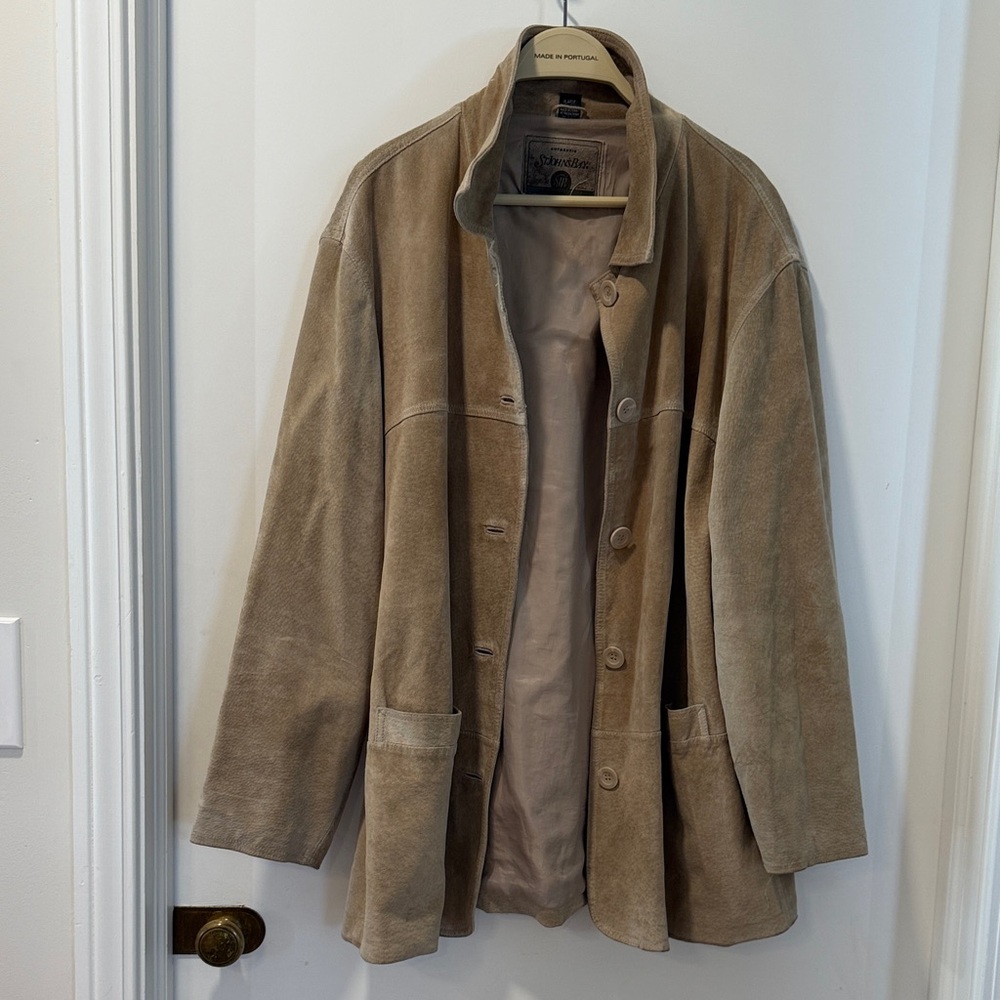 SOLD 100% suede leather St. John's Bay Men's Beige Suede Jacket